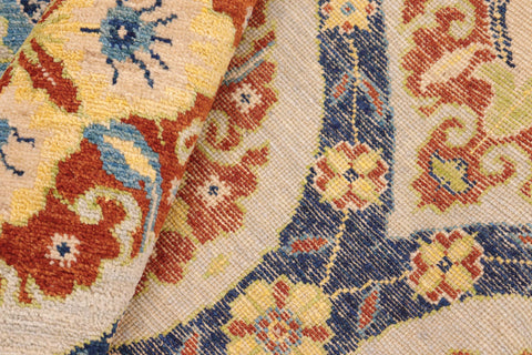 handmade Modern Kafkaz Blue Gray Hand Knotted RECTANGLE 100% WOOL area rug 8' x 10'