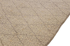 handmade Transitional Kafkaz Gray Ivory Hand Knotted RECTANGLE 100% WOOL area rug 8X10