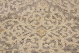 handmade Transitional Kafkaz Gray Ivory Hand Knotted RECTANGLE 100% WOOL area rug 8 x 10