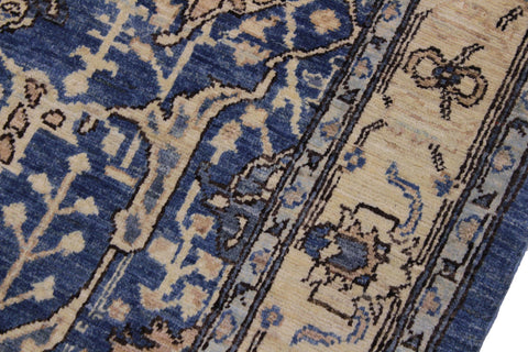 handmade Traditional Kafkaz Lt. Blue Ivory Hand Knotted RUNNER 100% WOOL area rug 3' x 9'