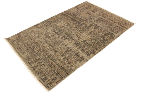 handmade Modern Kafkaz Gray Blue Hand Knotted RECTANGLE 100% WOOL area rug 4' x 6'