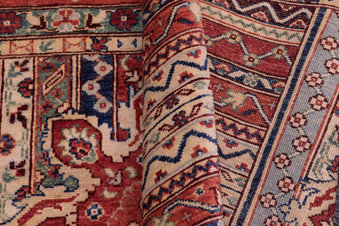 handmade Geometric Kurjean Red Beige Hand Knotted RECTANGLE 100% WOOL area rug 5x7