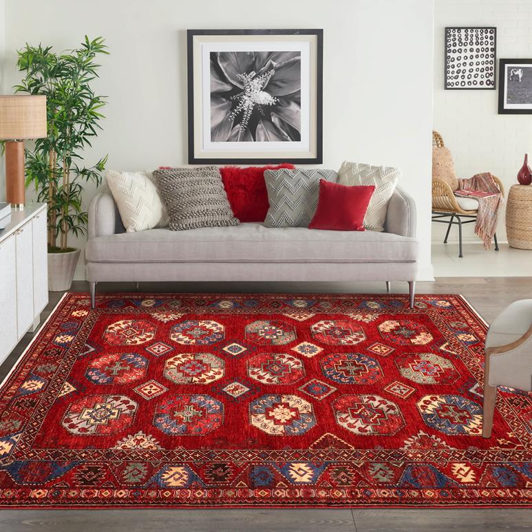 handmade Transitional Kafkaz Red Rust Hand Knotted RECTANGLE 100% WOOL area rug 6X8