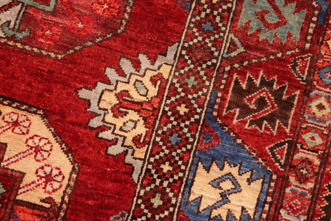 handmade Transitional Kafkaz Red Rust Hand Knotted RECTANGLE 100% WOOL area rug 6X8