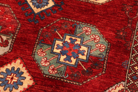 handmade Transitional Kafkaz Red Rust Hand Knotted RECTANGLE 100% WOOL area rug 6X8