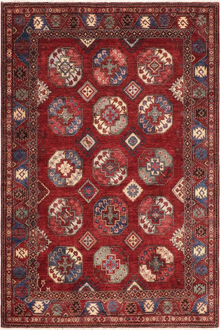 handmade Transitional Kafkaz Red Rust Hand Knotted RECTANGLE 100% WOOL area rug 6X8