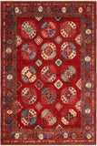 Eclectic Ziegler Aileen Red/Rust Wool Rug - 5'9'' x 7'7''