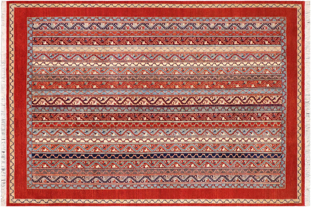 handmade Transitional Shawl Red Rust Hand Knotted RECTANGLE 100% WOOL area rug 9x12