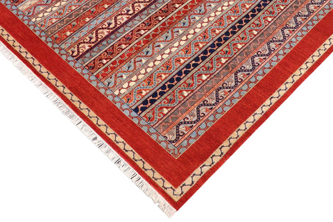 handmade Transitional Shawl Red Rust Hand Knotted RECTANGLE 100% WOOL area rug 9x12