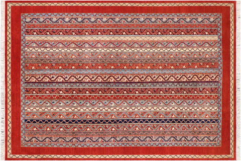 handmade Transitional Shawl Red Rust Hand Knotted RECTANGLE 100% WOOL area rug 9x12