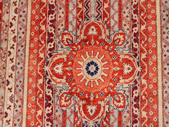 handmade Geometric Khorgeen Rust Blue Hand Knotted RECTANGLE 100% WOOL area rug 9x12