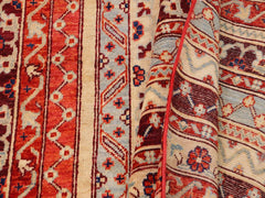 handmade Geometric Khorgeen Rust Blue Hand Knotted RECTANGLE 100% WOOL area rug 9x12