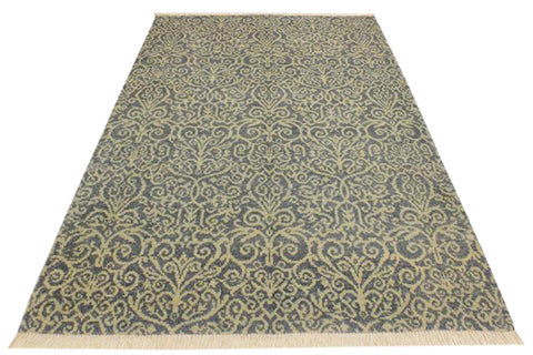 handmade Transitional Cryena Lt. Blue Lt. Green Hand Knotted RECTANGLE WOOL&SILK area rug 5' x 7'