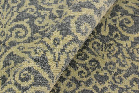handmade Transitional Cryena Lt. Blue Lt. Green Hand Knotted RECTANGLE WOOL&SILK area rug 5' x 7'