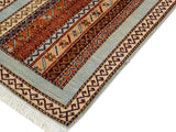 handmade Transitional Shawl Lt. Blue Ivory Hand Knotted RUNNER 100% WOOL area rug 2.6x9