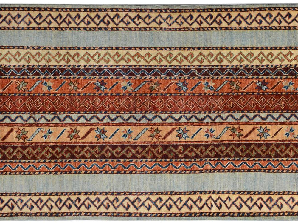 handmade Transitional Shawl Lt. Blue Ivory Hand Knotted RUNNER 100% WOOL area rug 2.6x9