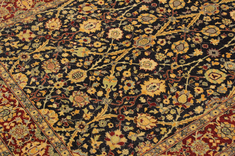 handmade Traditional  Blue Red Hand Knotted RECTANGLE 100% WOOL area rug 4' x 6'