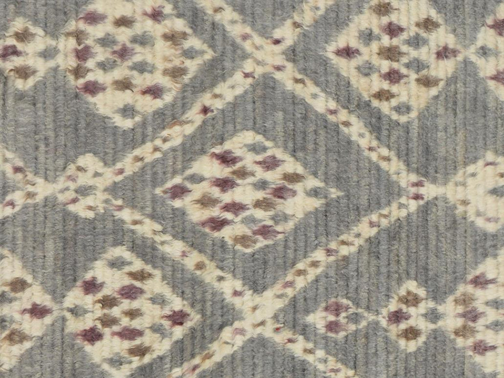 handmade Modern Moroccan Gray Ivory Hand Knotted RECTANGLE 100% WOOL area rug 4x6