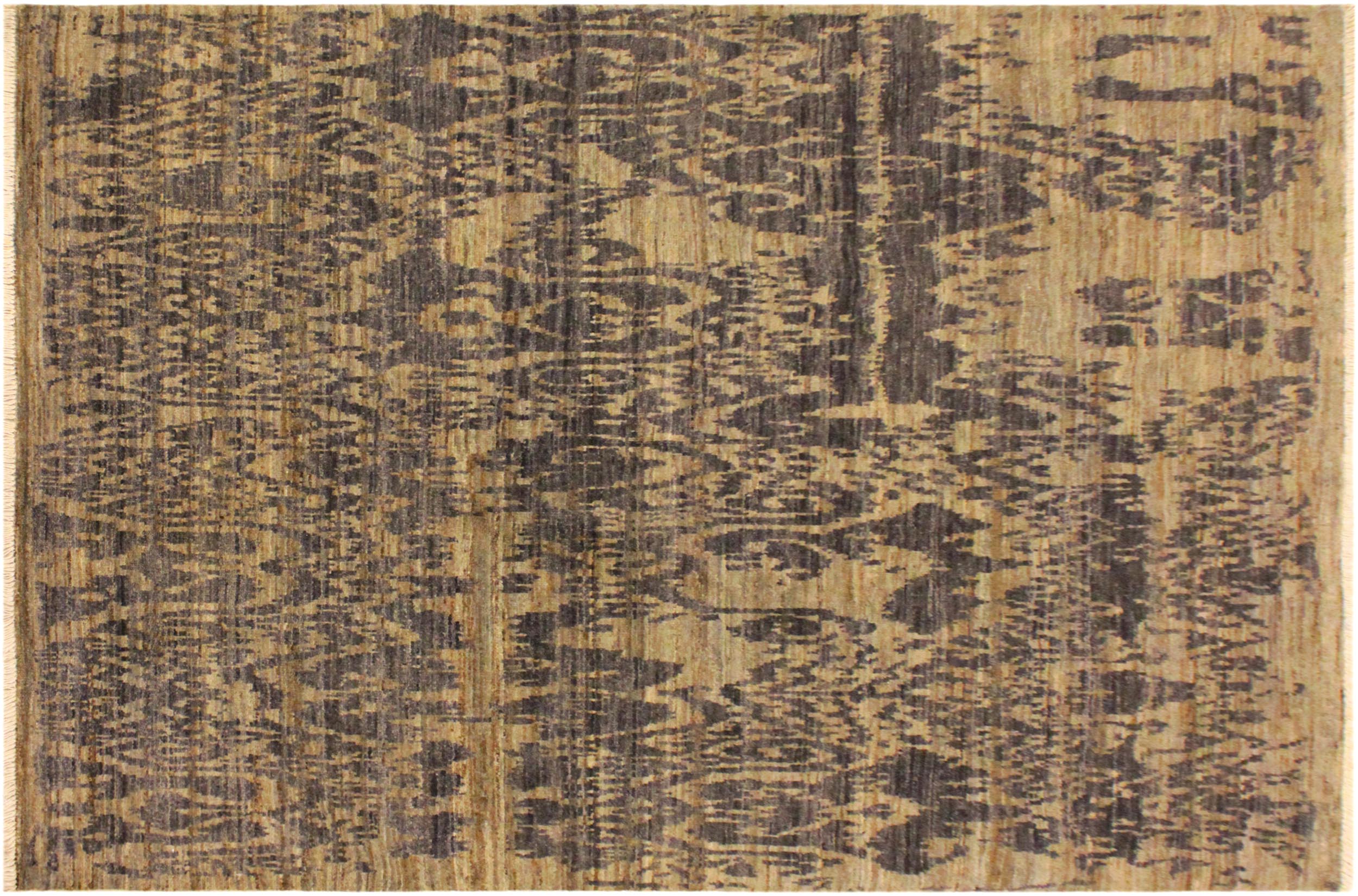 handmade Modern Kafkaz Gray Blue Hand Knotted RECTANGLE 100% WOOL area rug 4' x 6'