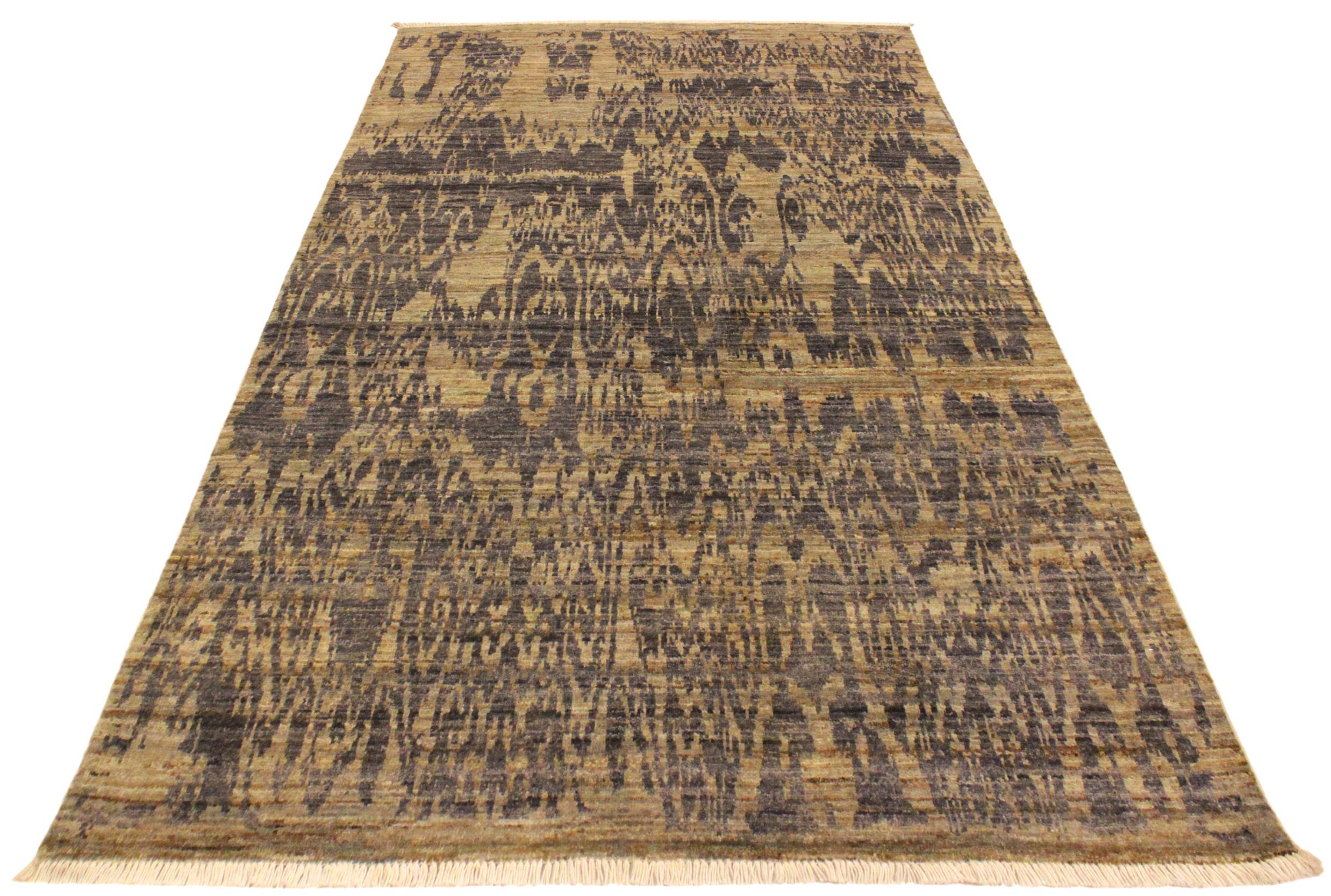 handmade Modern Kafkaz Gray Blue Hand Knotted RECTANGLE 100% WOOL area rug 4' x 6'
