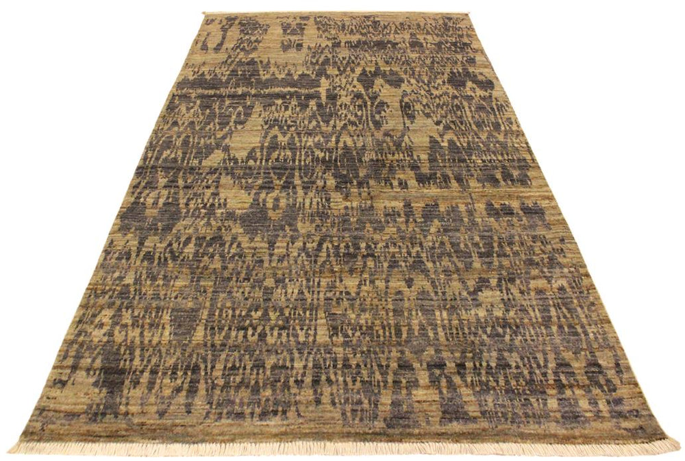 handmade Modern Kafkaz Gray Blue Hand Knotted RECTANGLE 100% WOOL area rug 4X6