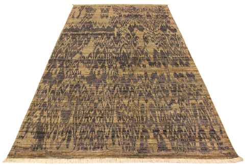 handmade Modern Kafkaz Gray Blue Hand Knotted RECTANGLE 100% WOOL area rug 4' x 6'