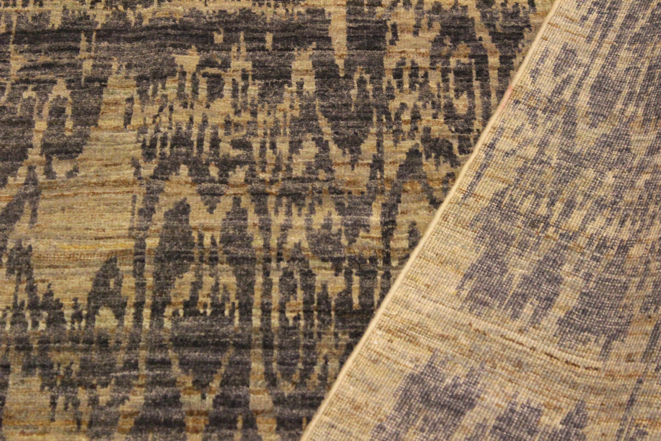 handmade Modern Kafkaz Gray Blue Hand Knotted RECTANGLE 100% WOOL area rug 4' x 6'