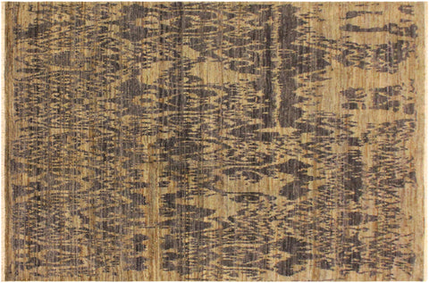 handmade Modern Kafkaz Gray Blue Hand Knotted RECTANGLE 100% WOOL area rug 4' x 6'