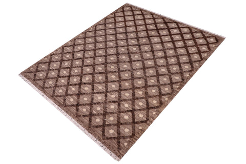 handmade Geometric Moroccan Hi Brown Tan Hand Knotted RECTANGLE 100% WOOL area rug 8' x 10'