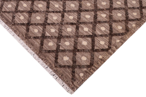 handmade Geometric Moroccan Hi Brown Tan Hand Knotted RECTANGLE 100% WOOL area rug 8' x 10'