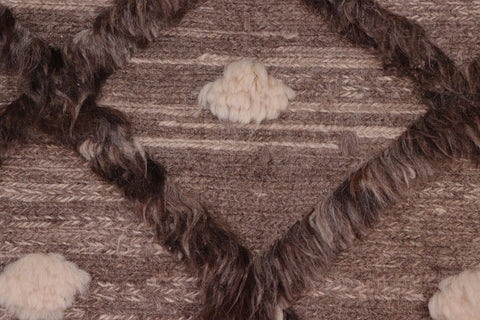 handmade Geometric Moroccan Hi Brown Tan Hand Knotted RECTANGLE 100% WOOL area rug 8' x 10'