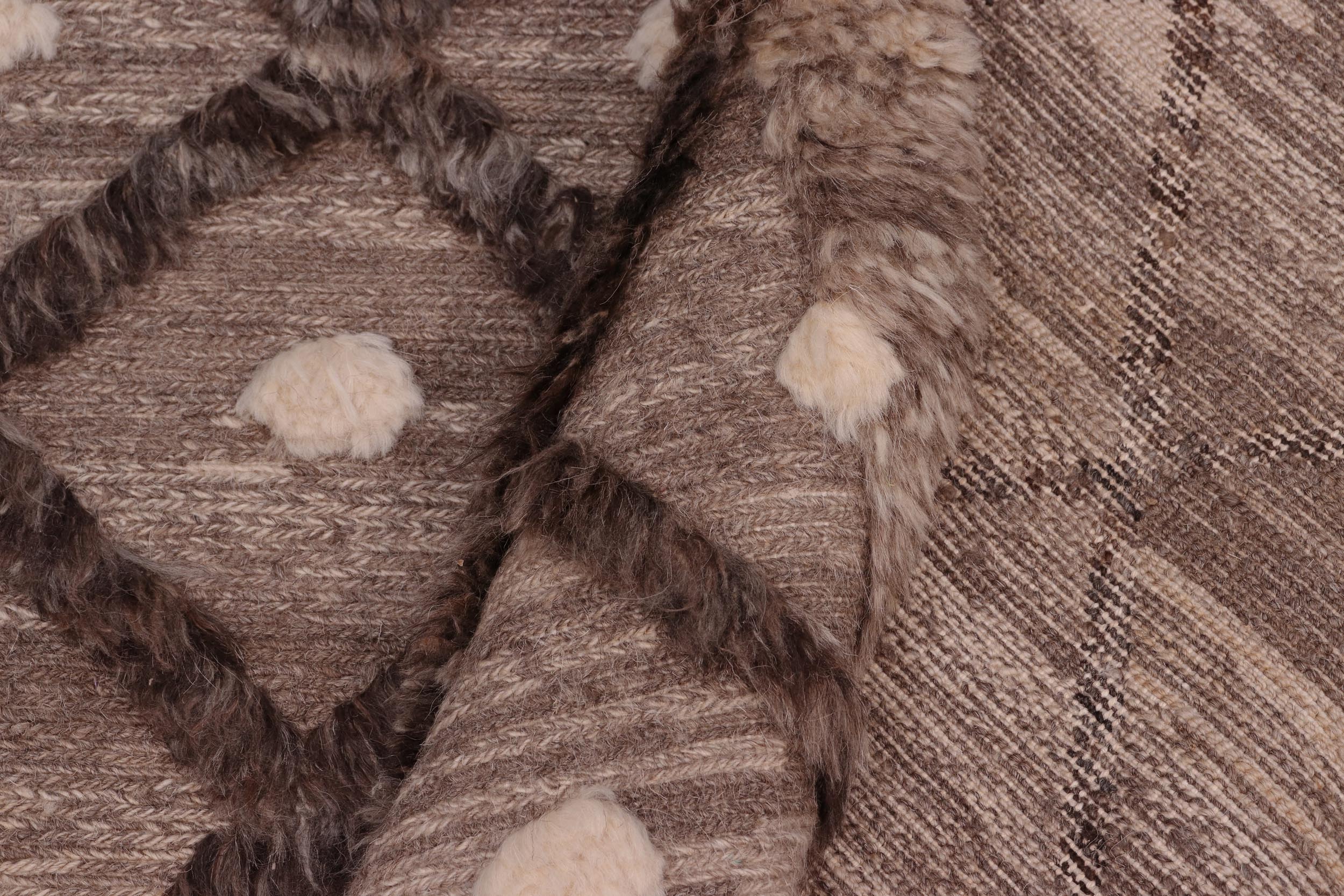 handmade Geometric Moroccan Hi Brown Tan Hand Knotted RECTANGLE 100% WOOL area rug 8' x 10'