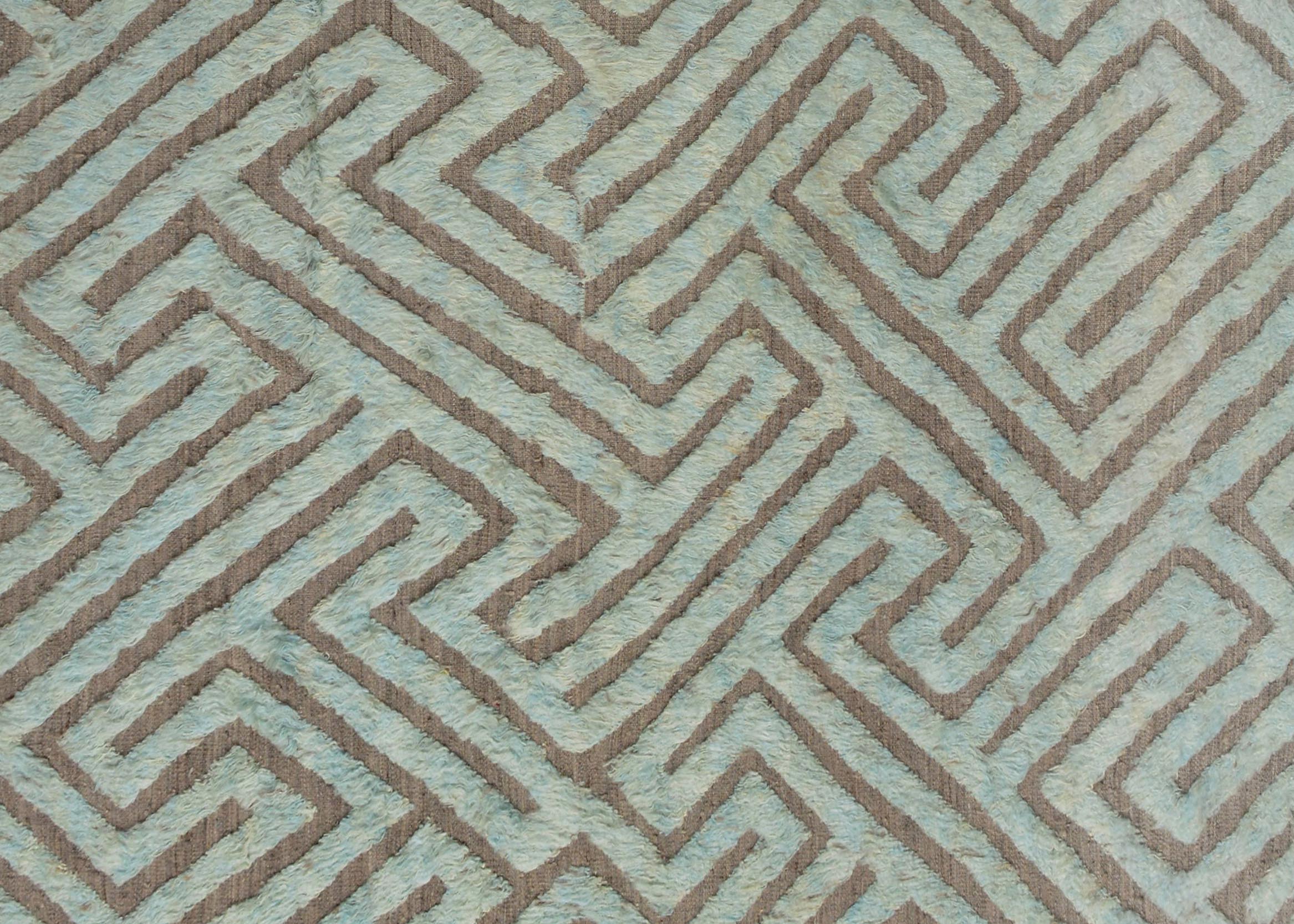 handmade Geometric Moroccan Hi Gray Green Hand Knotted RECTANGLE 100% WOOL area rug 8' x 10'