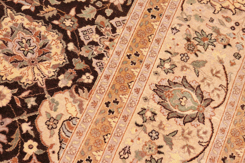 handmade Transitional Design Brown Beige Hand Knotted RECTANGLE 100% WOOL area rug 8' x 10'