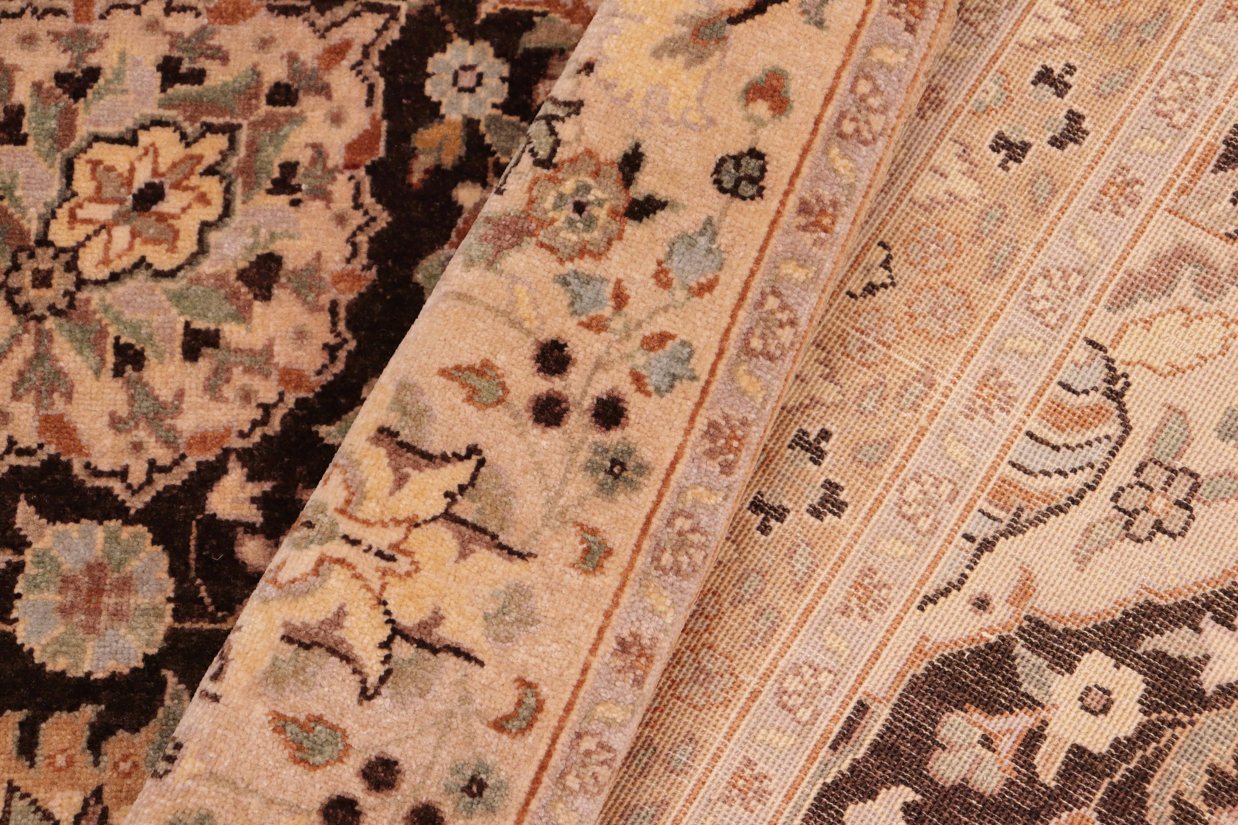 handmade Transitional Design Brown Beige Hand Knotted RECTANGLE 100% WOOL area rug 8' x 10'