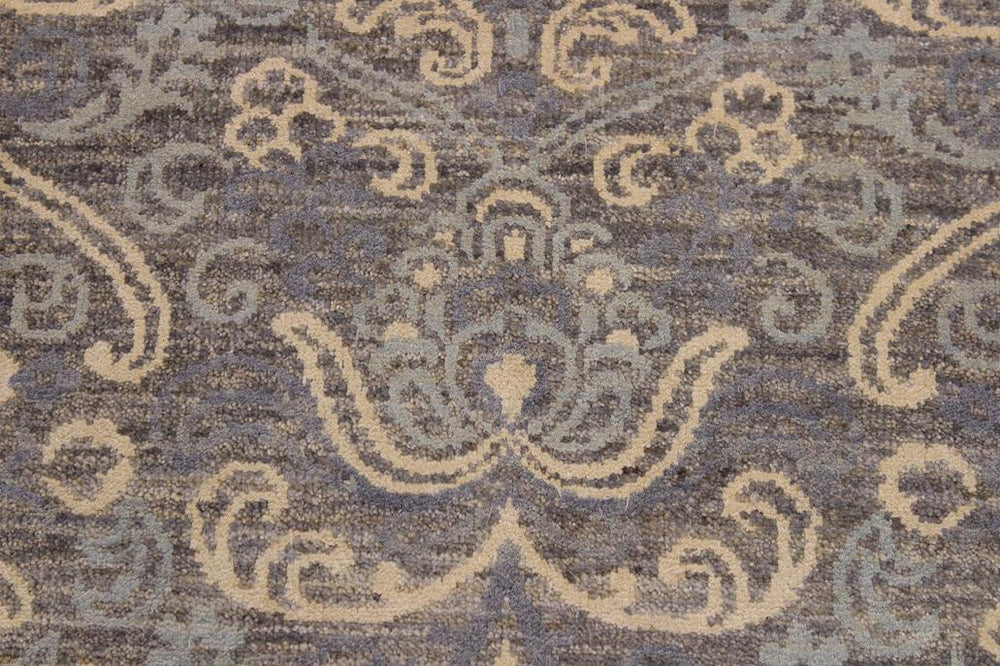 handmade Modern Kafkaz Gray Gray Hand Knotted RECTANGLE WOOL&SILK area rug 2X3