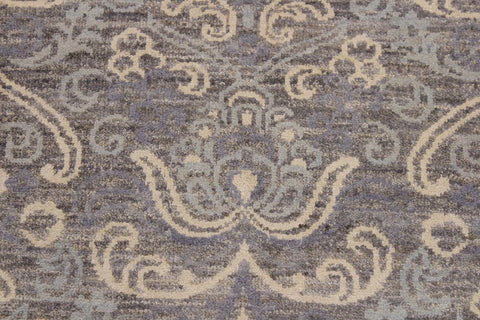 handmade Modern Kafkaz Gray Gray Hand Knotted RECTANGLE WOOL&SILK area rug 2' x 3'