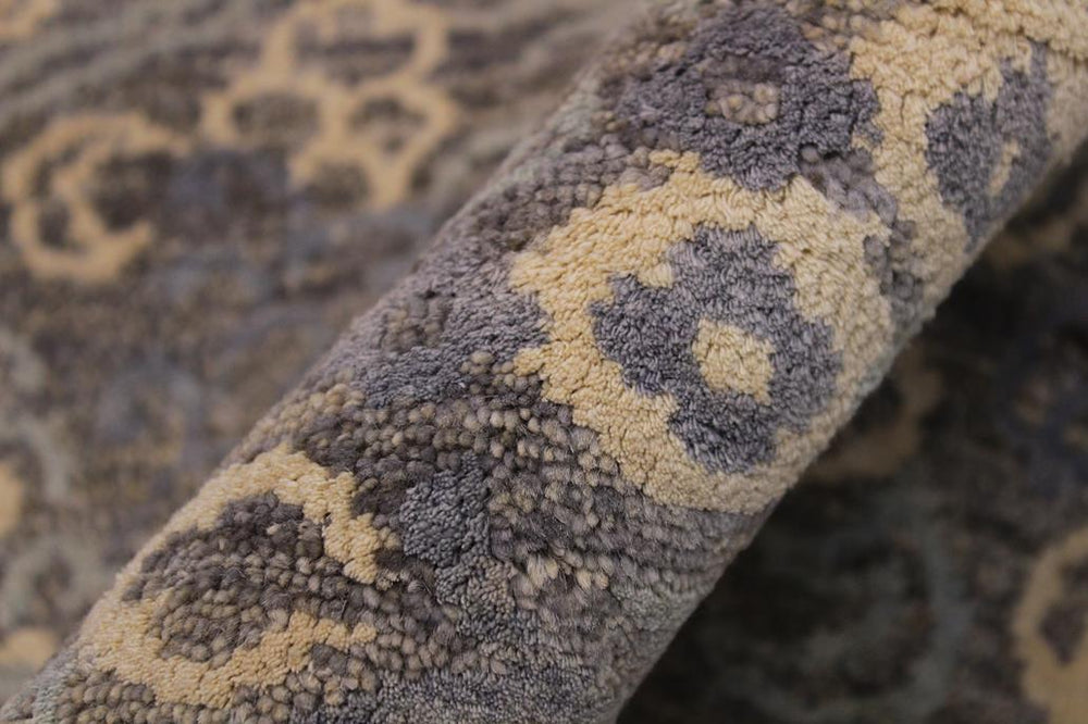 handmade Modern Kafkaz Gray Gray Hand Knotted RECTANGLE WOOL&SILK area rug 2X3