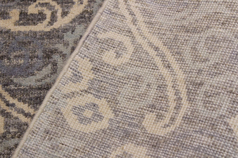 handmade Modern Kafkaz Gray Gray Hand Knotted RECTANGLE WOOL&SILK area rug 2' x 3'