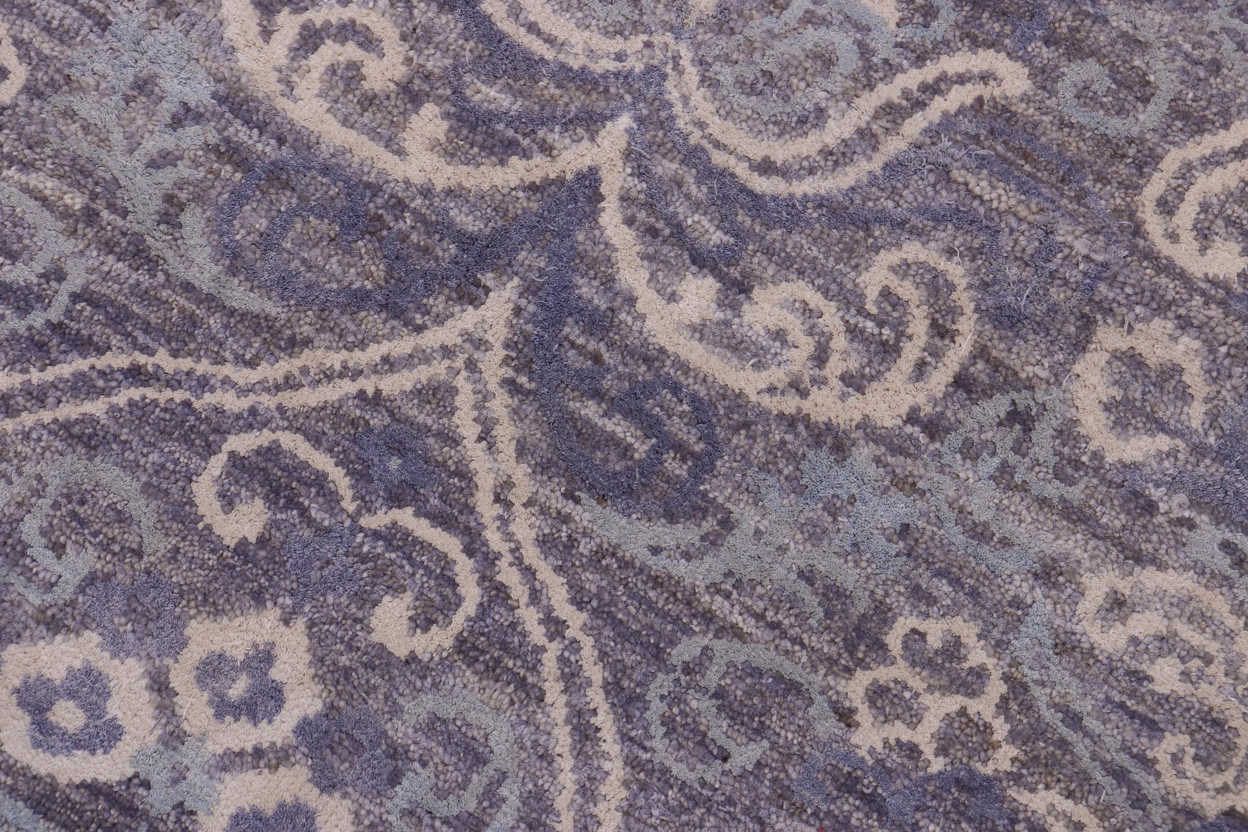 handmade Modern Kafkaz Gray Gray Hand Knotted RECTANGLE WOOL&SILK area rug 2' x 3'