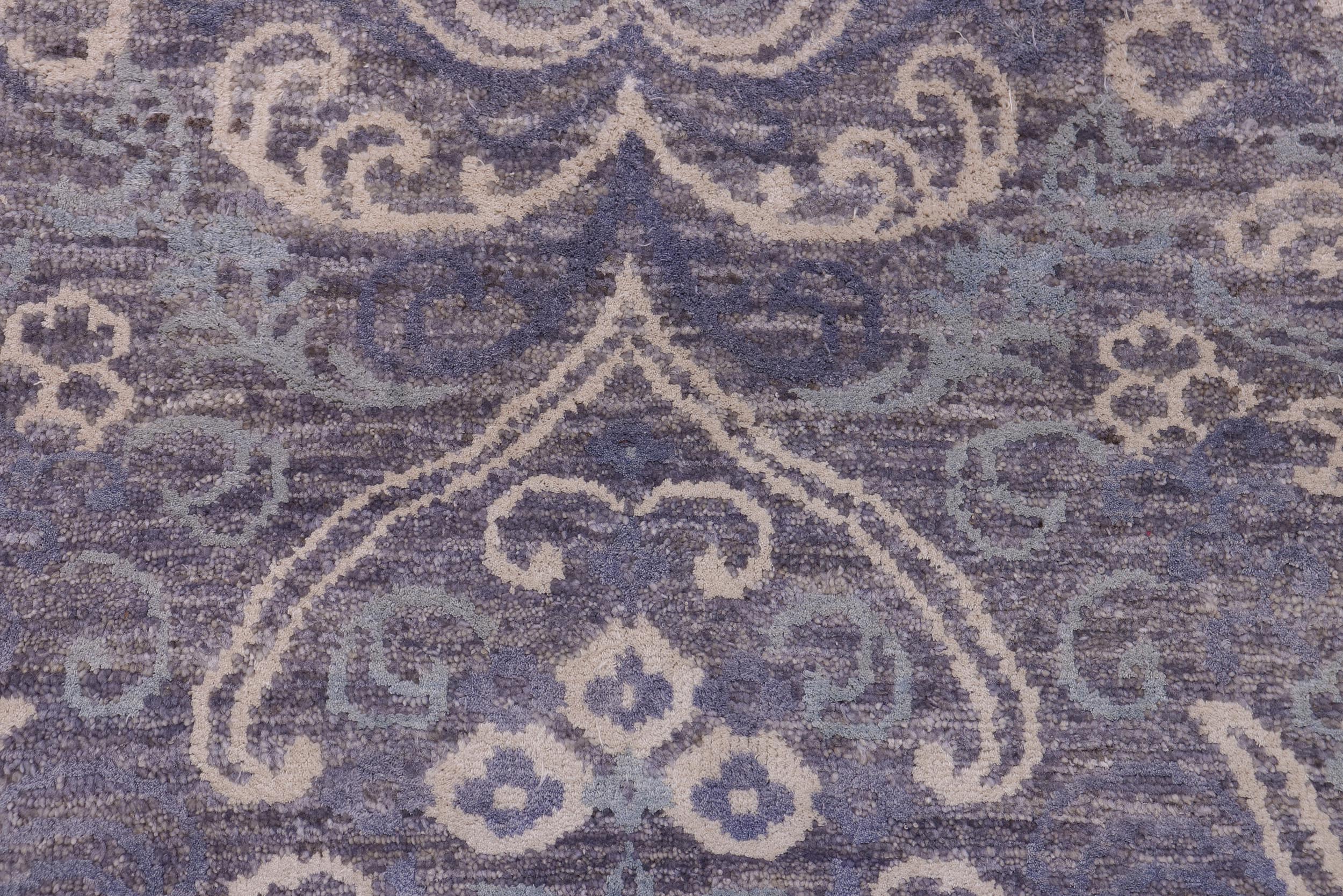 handmade Modern Kafkaz Gray Gray Hand Knotted RECTANGLE WOOL&SILK area rug 2' x 3'