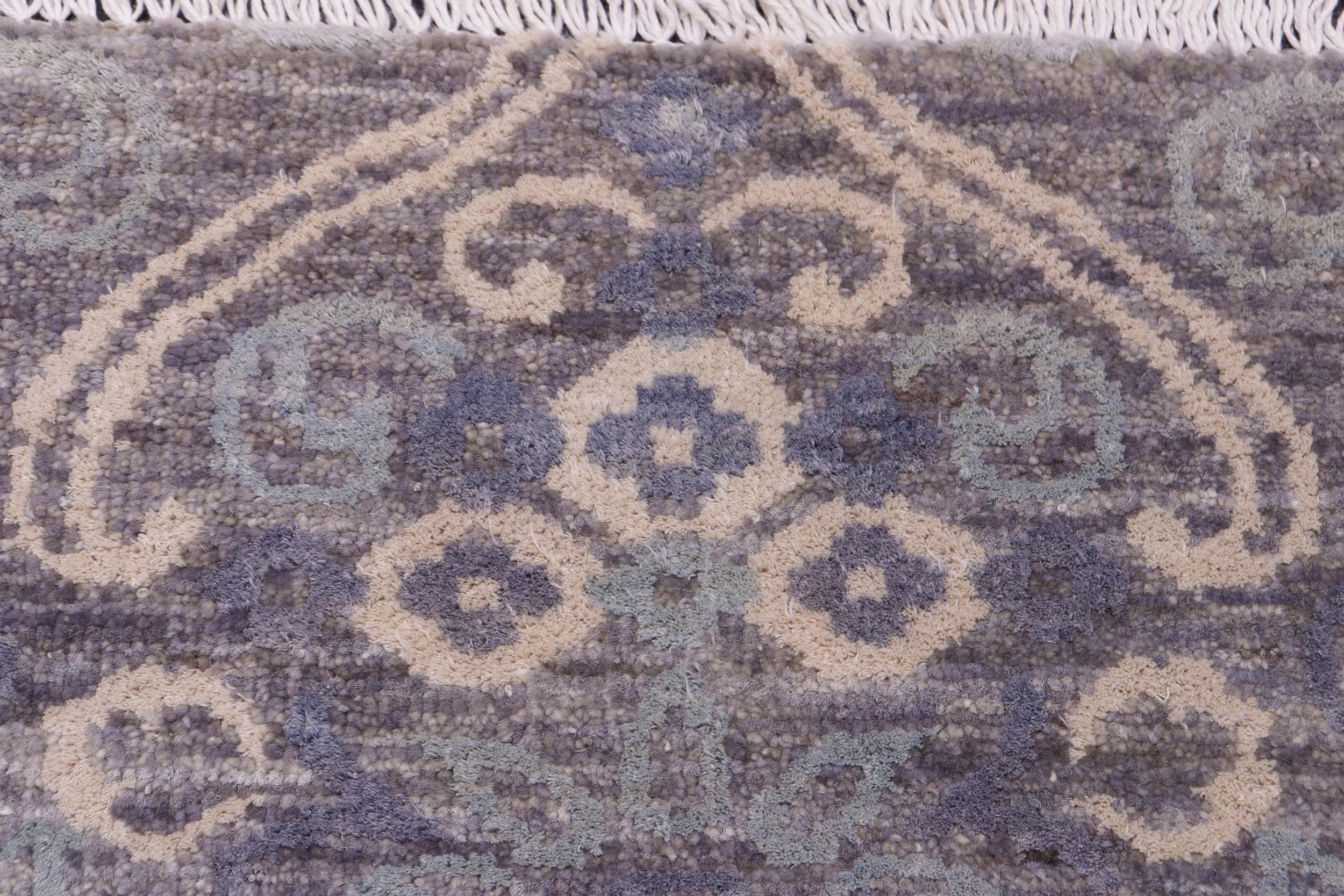 handmade Modern Kafkaz Gray Gray Hand Knotted RECTANGLE WOOL&SILK area rug 2' x 3'