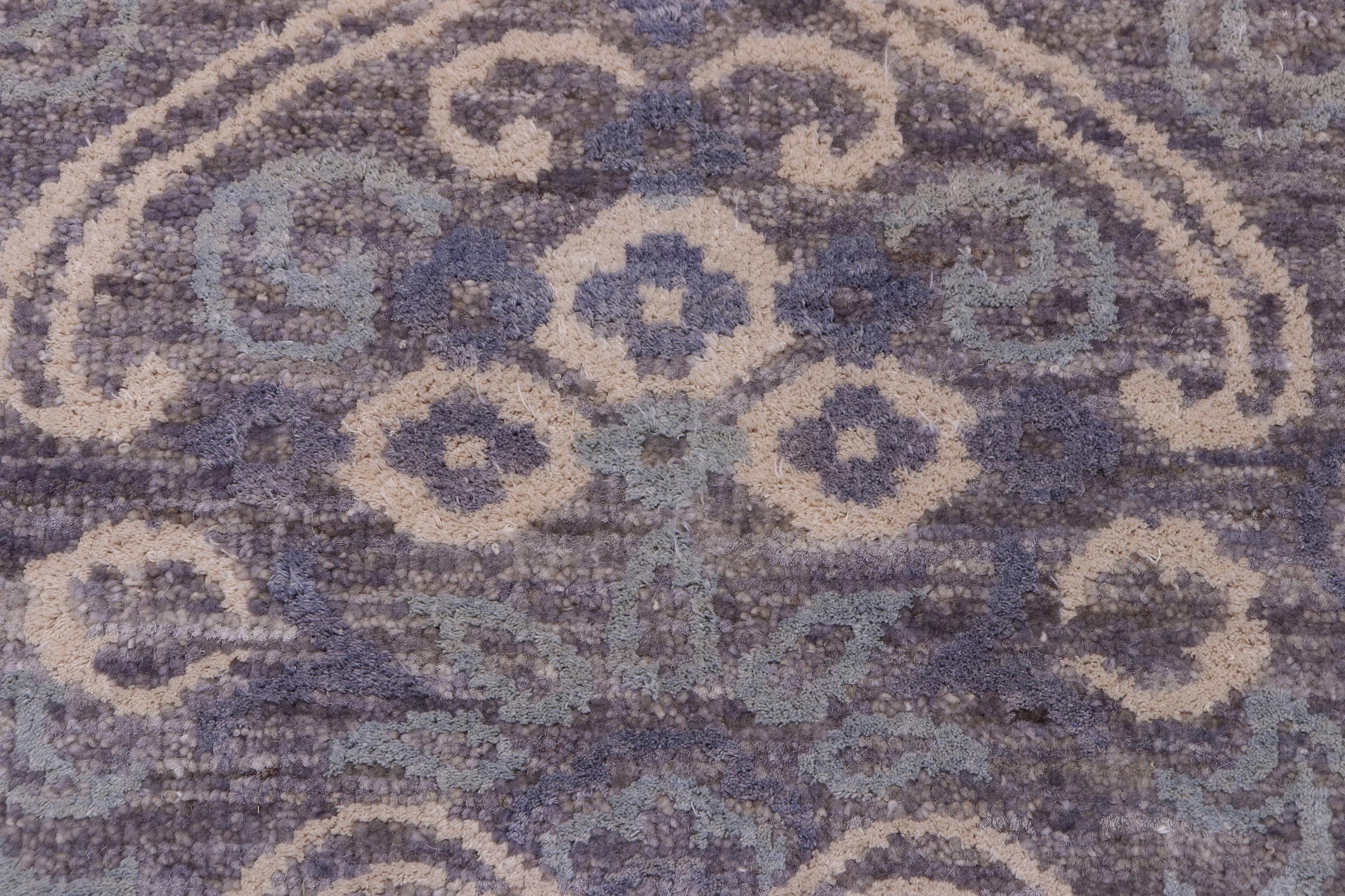 handmade Modern Kafkaz Gray Gray Hand Knotted RECTANGLE WOOL&SILK area rug 2' x 3'