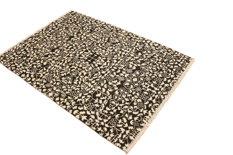 handmade Traditional Ellie Blue Beige Hand Knotted RECTANGLE WOOL&SILK area rug 8' x 10'