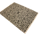 handmade Modern Ellie Black Ivory Hand Knotted RECTANGLE WOOL&SILK area rug 4x6