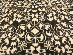 handmade Modern Ellie Black Ivory Hand Knotted RECTANGLE WOOL&SILK area rug 4x6