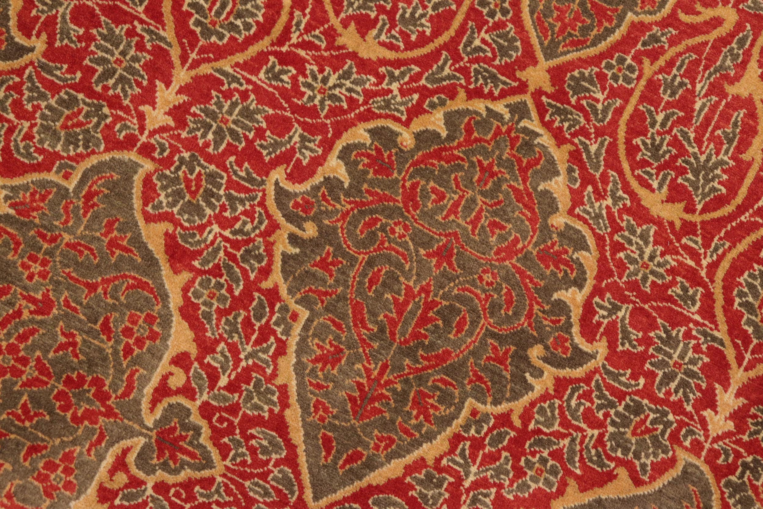 handmade Transitional Veg Dye Rust Green Hand Knotted RECTANGLE 100% WOOL area rug 8 x 10