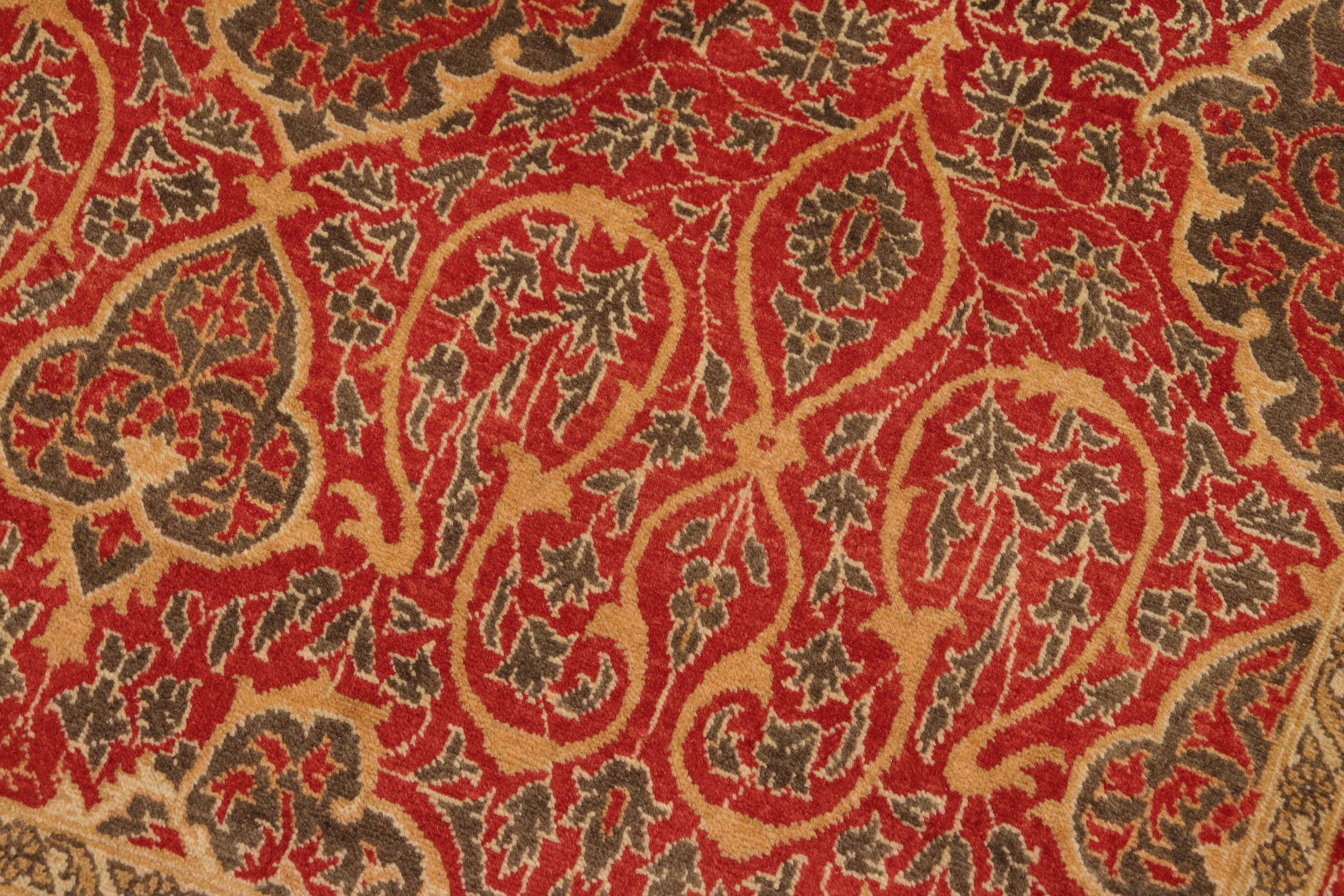 handmade Transitional Veg Dye Rust Green Hand Knotted RECTANGLE 100% WOOL area rug 8 x 10