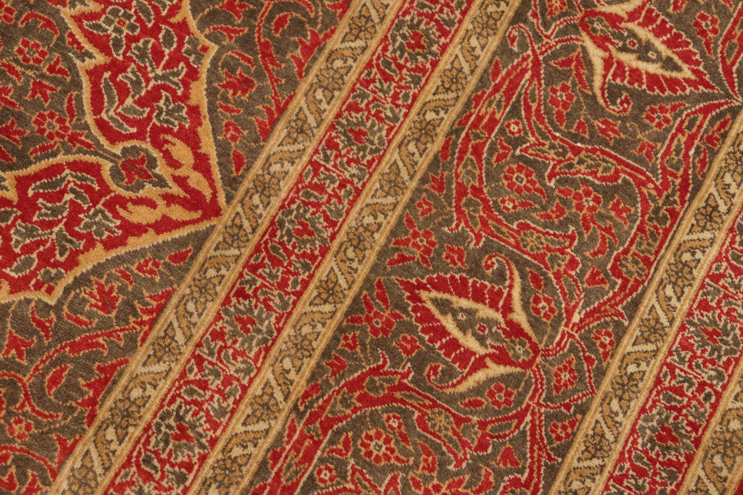 handmade Transitional Veg Dye Rust Green Hand Knotted RECTANGLE 100% WOOL area rug 8x10