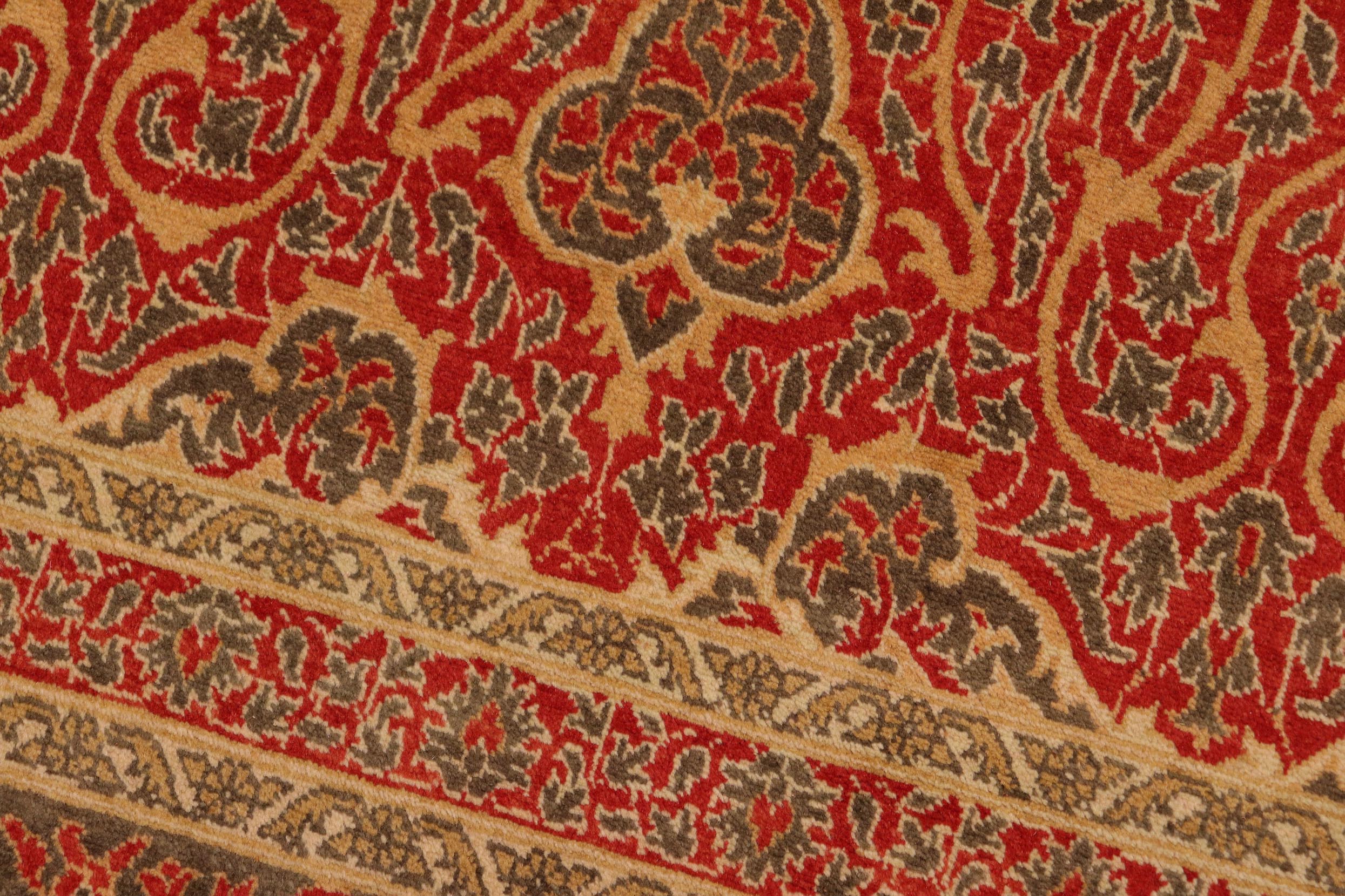 handmade Transitional Veg Dye Rust Green Hand Knotted RECTANGLE 100% WOOL area rug 8x10